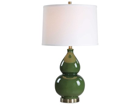 Luxecor Illumination Dark Green Round Hardback Buffet Lamp