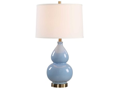 Luxecor Illumination Powder Blue Round Hardback Buffet Lamp