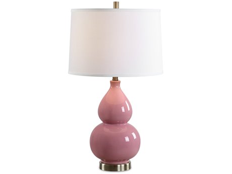 Luxecor Illumination Bubblegum Pink Round Hardback Buffet Lamp