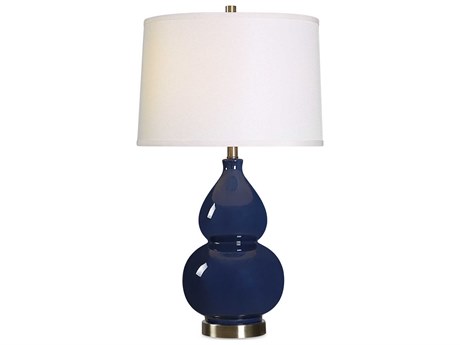Luxecor Illumination Navy Blue Round Hardback Buffet Lamp