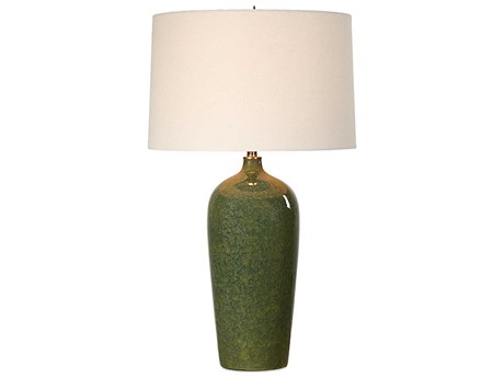 Luxecor Illumination Emerald Green Slightly Tapered Hardback Buffet Lamp