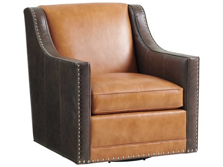 Lexington Silverado Swivel Leather Accent Chair