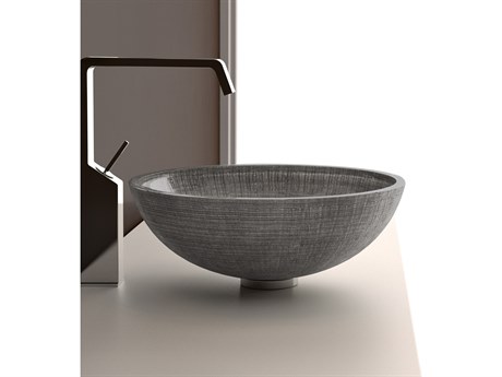 Maestro BathZaffirina Glass Vessel Sink  Silver And Black