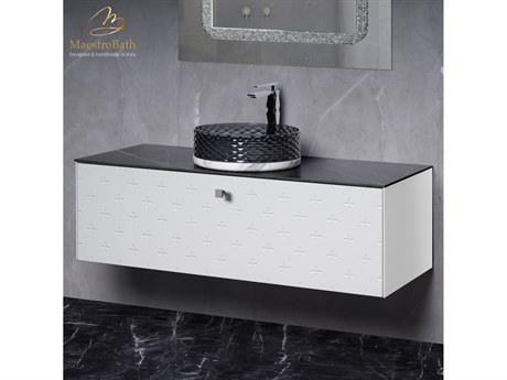 Maestro BathPoesia Modern Bathroom Vanity  White  48"