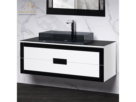 Maestro BathEleganza Luxury Bathroom Vanity  Black And White  48"