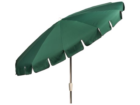 Mallin Standard Conventional Aluminum Pewter 8.5' 12-Rib Double V Cut Push Button Tilt Umbrella