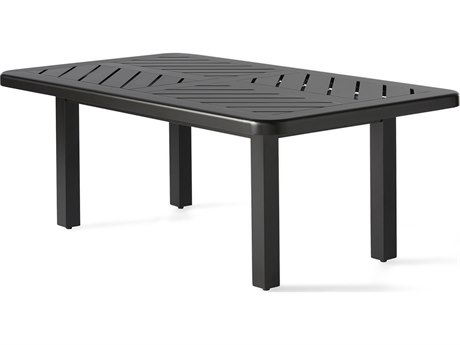 Mallin Trinidad Tables F-top 50'' Aluminum Rectangular No Umbrella Hole Coffee Table