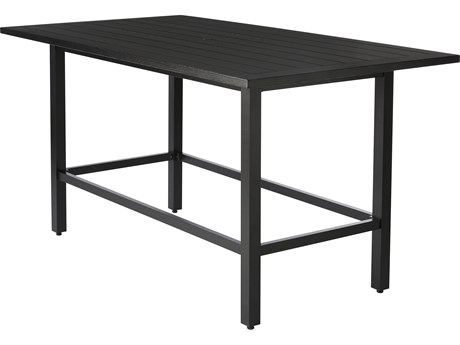 Mallin Trinidad Tables W-top 72'' Aluminum Rectangular Umbrella Hole Counter Table
