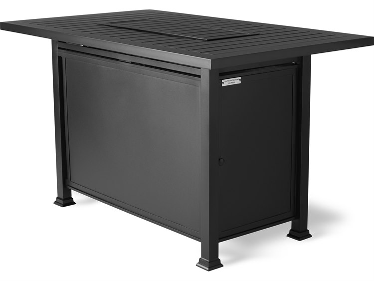 Mallin Pasa Robles Aluminum 57.75'' W x 36'' D Rectangular N-Slatted Top Counter Height Fire Pit Table