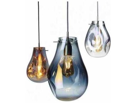 Mobital Blow Blue Glass Clear 1 Light Mini Pendant