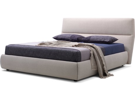 Mobital Lunar Greige Tweed Gray Upholstered King Platform Bed