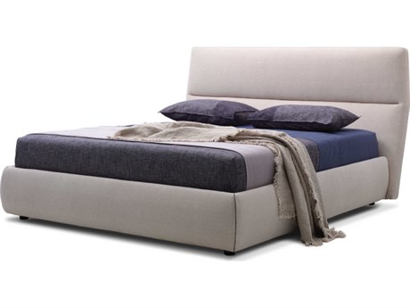 Mobital Lunar Greige Tweed Gray Upholstered Queen Platform Bed