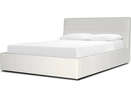 Mobital Reve Gray Pine Wood Upholstered King Platform Bed