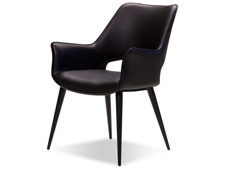 Mobital Stratford Black Faux Leather Arm Dining Chair