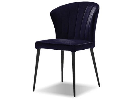 Mobital Ariel Blue Velvet Upholstered Armless Dining Chair