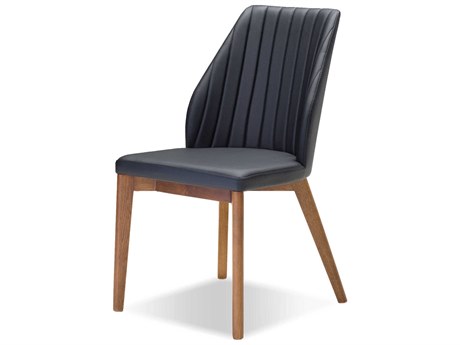 Mobital Totem Walnut Wood Black Side Dining Chair