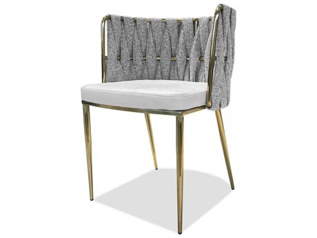 Mobital Weaver Gold Upholstered Arm Dining Chair