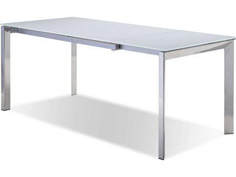 Mobital Ghost Rectangular Glass Pure White Dining Table
