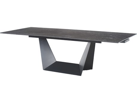 Mobital Origami Rectangular Glass Carrera Dining Table