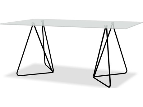 Mobital Papillon Rectangular Glass Black Dining Table