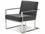 Mobital Motivo Black Leatherette / Polished Stainless Steel Accent Chair  MBLARMOTIBLAC