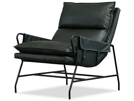 Mobital Meier Green Leather Accent Chair