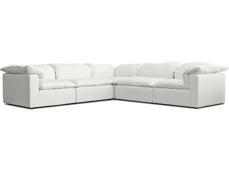 Mobital Strato White Upholstered Sectional Sofa