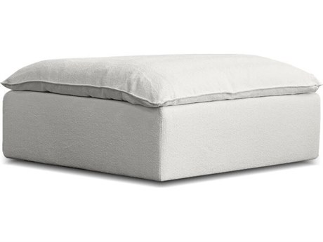 Mobital Strato White Upholstered Ottoman