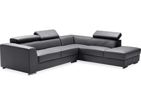 Mobital Icon Gray Leather Sectional Sofa