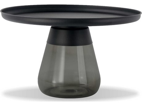 Mobital Duverre Round Metal Matte Black Smoke Coffee Table