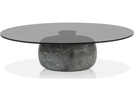 Mobital Skip Round Glass Smoke Coffee Table