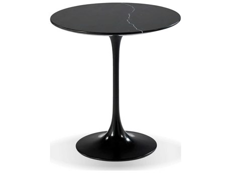 Mobital Beauty Round Marble Black End Table