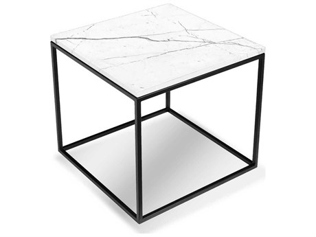Mobital Onix Square Marble White End Table
