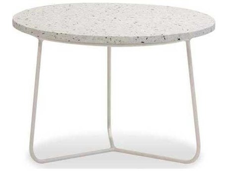 Mobital Rizzo Round Marble White Terrazzo End Table