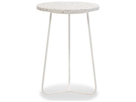 Mobital Rizzo Round Marble White Terrazzo End Table