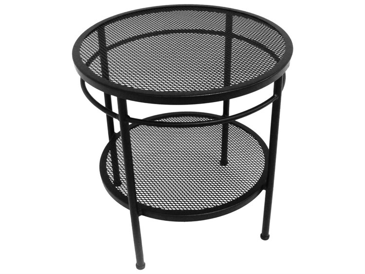 Meadowcraft Cove Wrought Iron 20'' Round Two Tier End Table