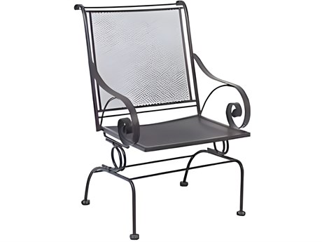 Meadowcraft Monticello Wrought Iron Spring Outdoor Dining Arm Chair