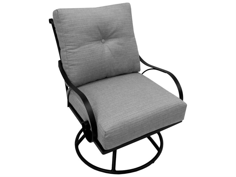 Meadowcraft Monticello Deep Seating Wrought Iron Swivel Rocker Lounge Chair