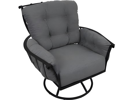 Meadowcraft Vinings Deep Seating Wrought Iron Swivel Rocker Outdoor Lounge Chair