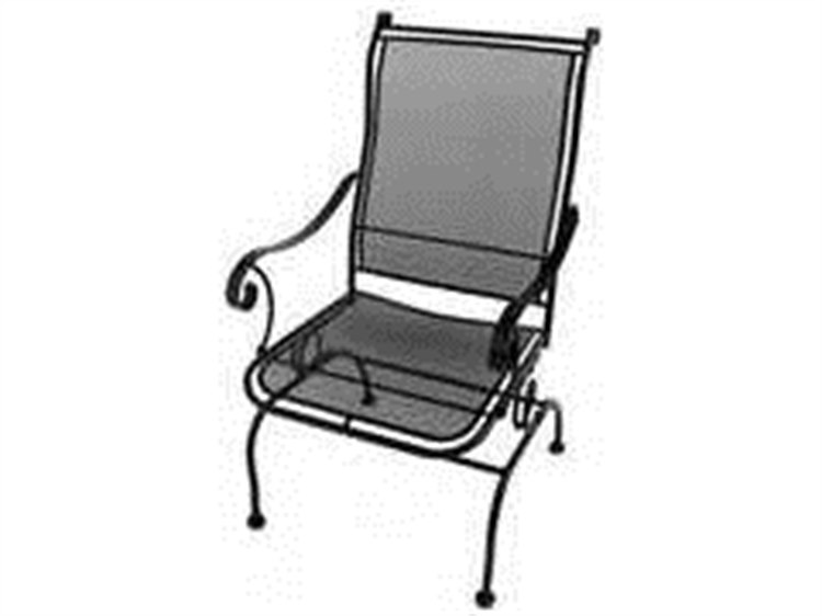 Meadowcraft Alexandria Wrought Iron Coil Spring Dining Arm Chair