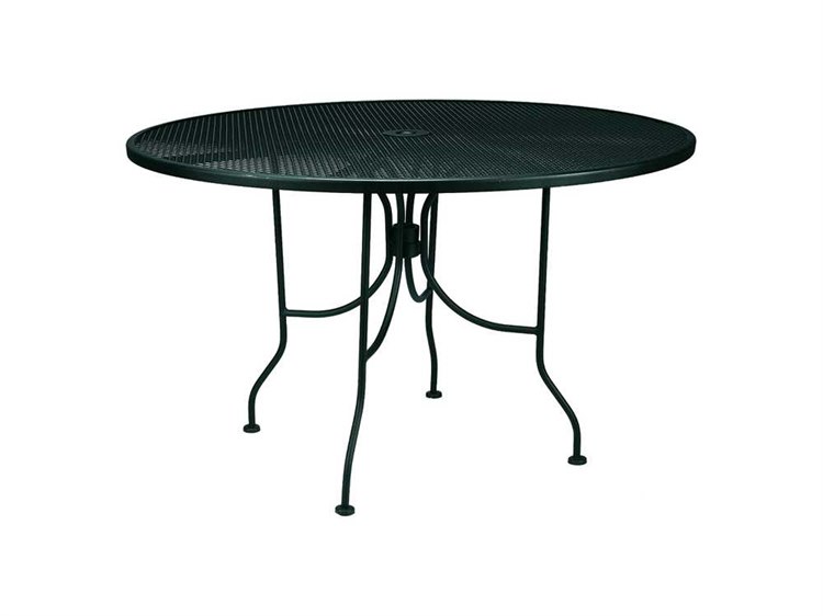 Meadowcraft Mesh Wrought Iron 36'' Round Dining Table with Umbrella Hole