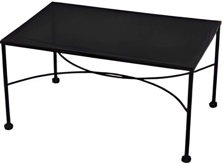 Meadowcraft Micro Mesh Wrought Iron Rectangular Outdoor Coffee Table