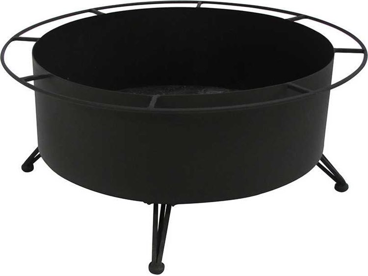 Meadowcraft Wrought Iron 36''Wide Round Small Wood Burning Fire Pit