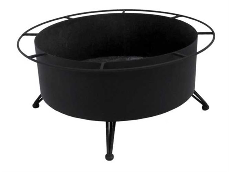 Meadowcraft Wrought Iron 42'' Round Large Wood Burning Fire Pit