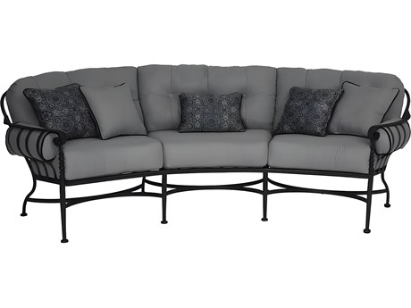 Meadowcraft Athens Deep Seating Wrought Iron Crescent Outdoor Sofa