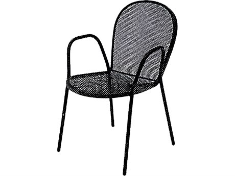 Meadowcraft Commercial Wrought Iron Bimi Outdoor Dining Arm Chair