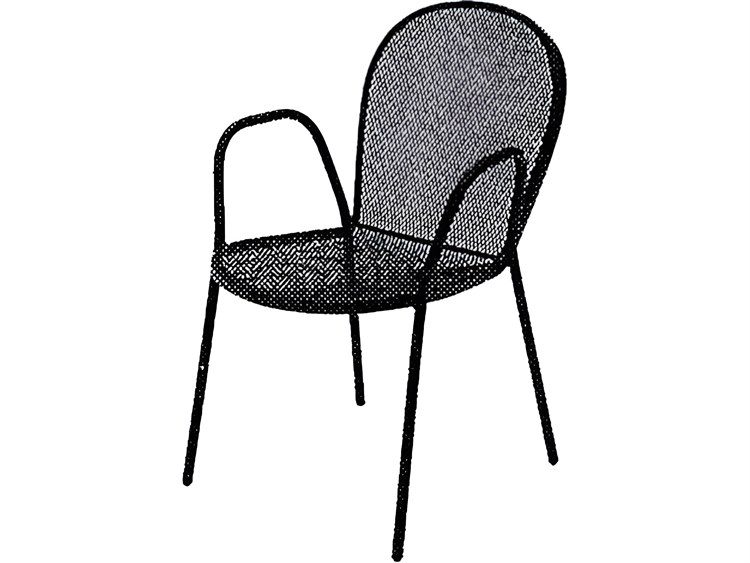 Meadowcraft Commercial Wrought Iron Bimi Outdoor Dining Arm Chair