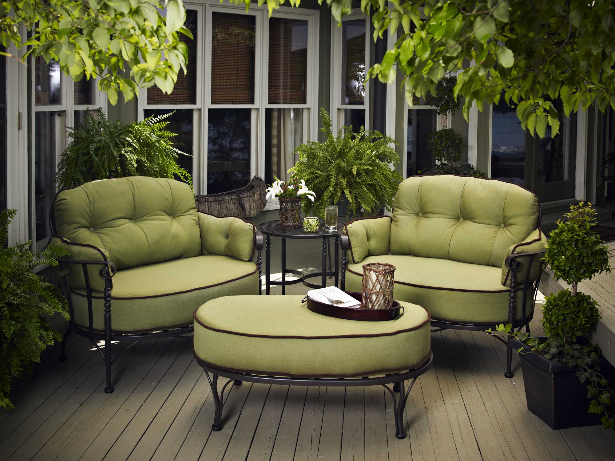 outdoor chair and ottoman set