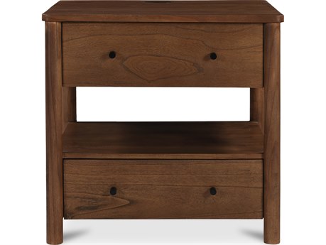 Moe's Home Lottie 2-Drawers Brown Mango Wood Nightstand