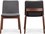 Moe's Home Deco Walnut Wood White Upholstered Side Dining Chair - Set of Two  MEBC101605